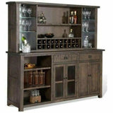 80x80" Buffet With Hatch Wine Rack for Wine Fridge Dark Stain Buffets & Curios LOOMLAN By Sunny D