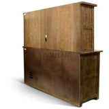 80x80" Buffet With Hatch Wine Rack for Wine Fridge Dark Stain Buffets & Curios LOOMLAN By Sunny D