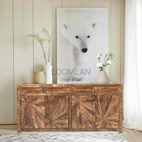 81" Jumbo Rustic Sideboard Buffet with Drawers Sideboards LOOMLAN By LOOMLAN