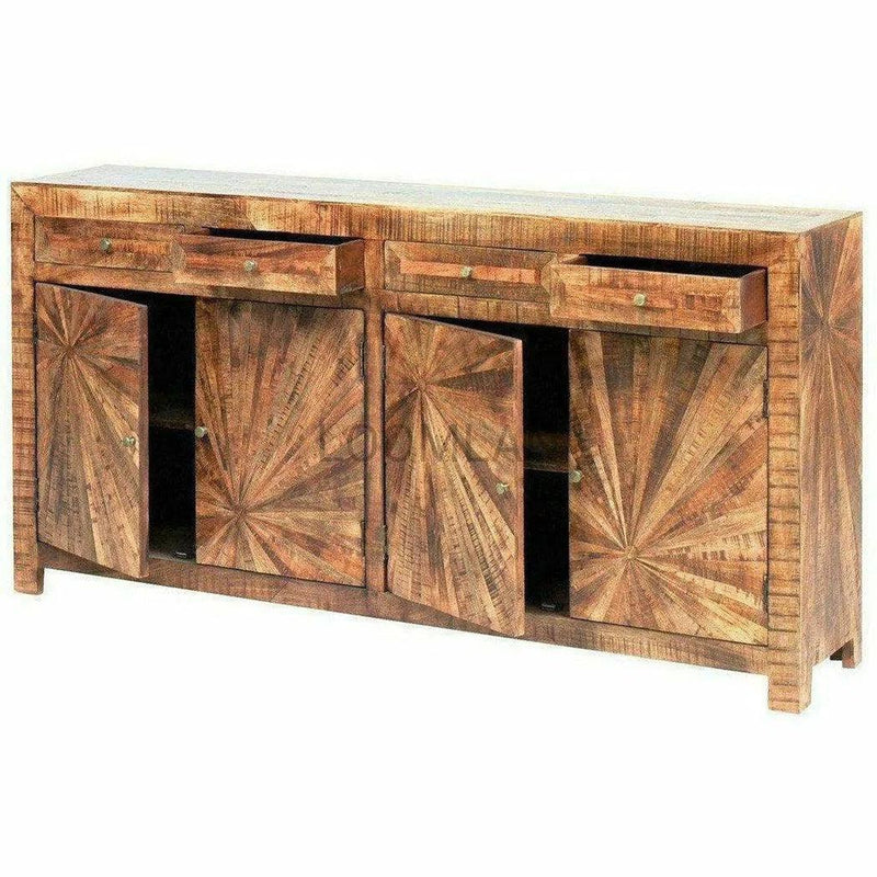 81" Jumbo Rustic Sideboard Buffet with Drawers Sideboards LOOMLAN By LOOMLAN