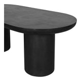 83 Inch Outdoor Dining Table Black Concrete Contemporary Outdoor Dining Tables LOOMLAN By Moe's Home