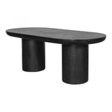 83 Inch Outdoor Dining Table Black Concrete Contemporary Outdoor Dining Tables LOOMLAN By Moe's Home