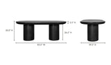 83 Inch Outdoor Dining Table Black Concrete Contemporary Outdoor Dining Tables LOOMLAN By Moe's Home