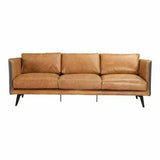 83" Messina Tan Leather Two Tone Modern Sofa Removable Cushions Sofas & Loveseats LOOMLAN By Moe's Home