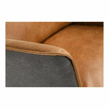 83" Messina Tan Leather Two Tone Modern Sofa Removable Cushions Sofas & Loveseats LOOMLAN By Moe's Home