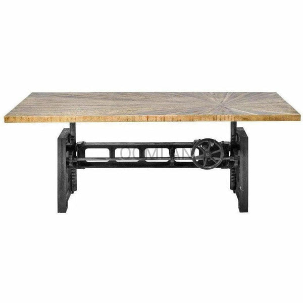 84" Adjustable Table Height Sunburst Dining Table Rustic Sun Bar Tables LOOMLAN By LOOMLAN