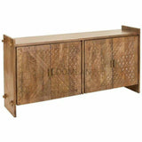 84" Large Carved Wood Rustic Credenza Sideboard Diamond Pattern Sideboards LOOMLAN By LOOMLAN