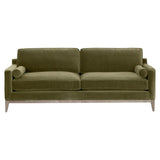 86" Parker Post Wood Olive Modern Sofa Sofas & Loveseats LOOMLAN By Essentials For Living