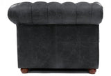 88" Vintage Black Chesterfield Leather Sofa Made to Order Sofas & Loveseats LOOMLAN By Uptown Sebastian