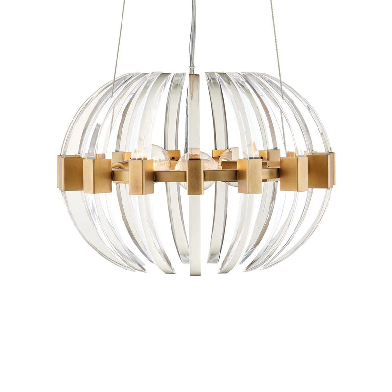 9.5 in. Coquette Optic Crystal and Metal Gold Chandelier Chandeliers LOOMLAN By Currey & Co