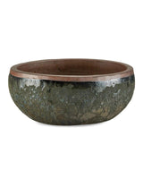 9 in. Lyra Ceramic Black Planter Outdoor Planters LOOMLAN By Currey & Co