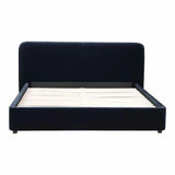 90.5 Inch King Bed Blue Velvet Contemporary Beds LOOMLAN By Moe's Home