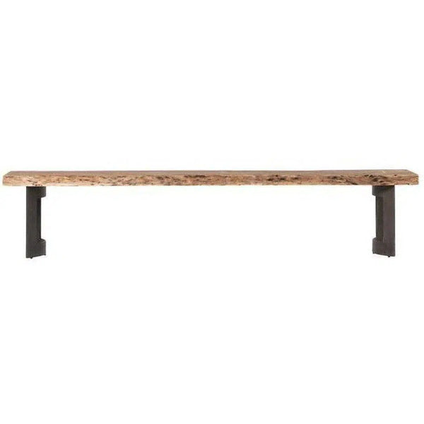 92 Inch Industrial Live Edge Dining Bench Dining Benches LOOMLAN By Moe's Home