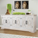 93" White Extra Long Sideboard for Dining Room Urban Farmhouse Sideboards LOOMLAN By LOOMLAN