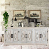 93" White Extra Long Sideboard for Dining Room Urban Farmhouse Sideboards LOOMLAN By LOOMLAN