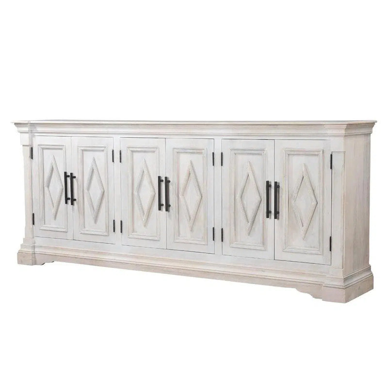 93" White Extra Long Sideboard for Dining Room Urban Farmhouse Sideboards LOOMLAN By LOOMLAN