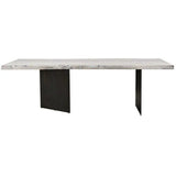 94" White Rectangular Dining Table Live Edge Seats 8 or 10 Dining Tables LOOMLAN By Moe's Home