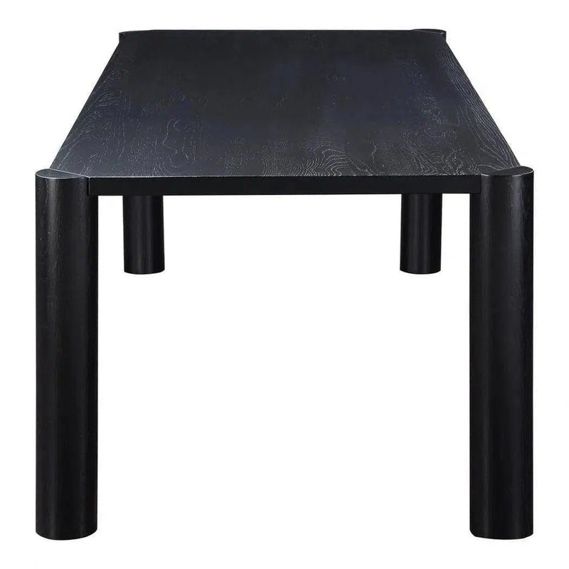 96" Solid Oak Wood Black Rectangular Post Dining Table Dining Tables LOOMLAN By Moe's Home