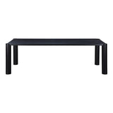 96" Solid Oak Wood Black Rectangular Post Dining Table Dining Tables LOOMLAN By Moe's Home