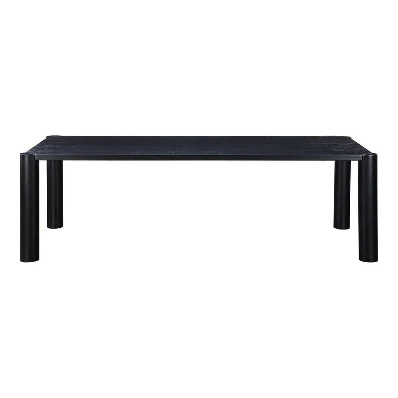 96" Solid Oak Wood Black Rectangular Post Dining Table Dining Tables LOOMLAN By Moe's Home