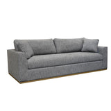 97" Grey Woven Linen Loose Pillow Back Sofa With Throw Pillows Sofas & Loveseats LOOMLAN By LH Imports