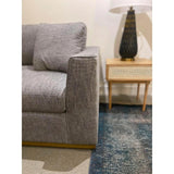 97" Grey Woven Linen Loose Pillow Back Sofa With Throw Pillows Sofas & Loveseats LOOMLAN By LH Imports