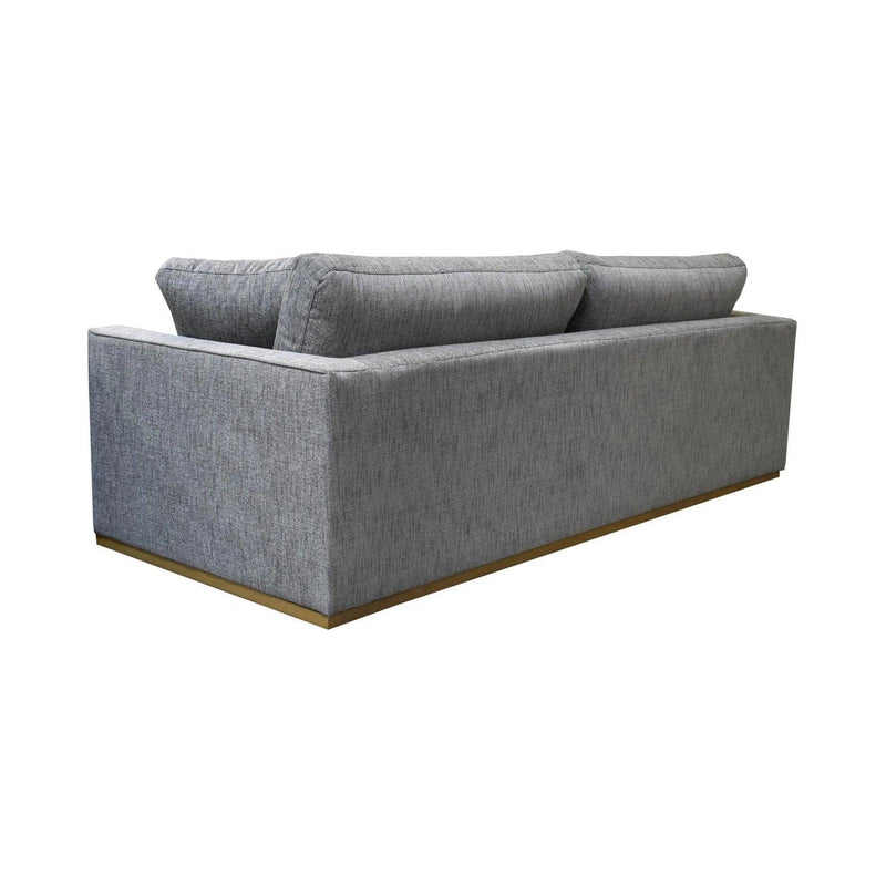 97" Grey Woven Linen Loose Pillow Back Sofa With Throw Pillows Sofas & Loveseats LOOMLAN By LH Imports