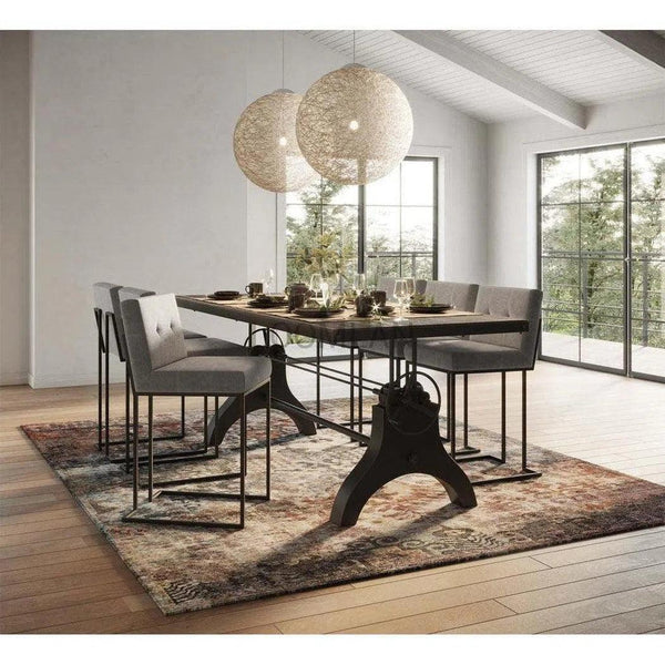 97" Large Adjustable Height Dining Table With Crank Base Bar Tables LOOMLAN By LOOMLAN