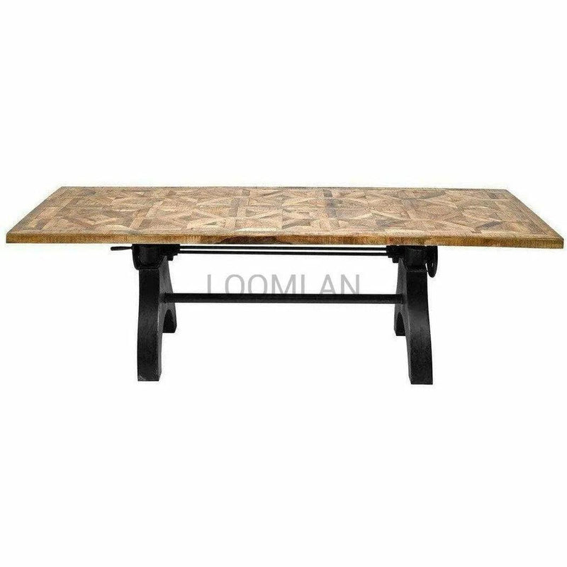 97" Large Adjustable Height Dining Table With Crank Base Bar Tables LOOMLAN By LOOMLAN