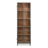 A Gem Of A Handle Display Cabinet Glass Doors Left Grey Bookcases LOOMLAN By Sarreid