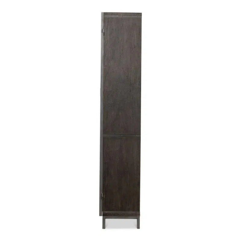 A Gem Of A Handle Display Cabinet Glass Doors Left Grey Bookcases LOOMLAN By Sarreid