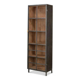 A Gem Of A Handle Display Cabinet Glass Doors Right Grey Bookcases LOOMLAN By Sarreid