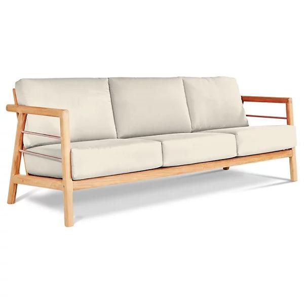 Aalto 86-inch Teak Deep Seating Outdoor Sofa with Sunbrella Cushion Outdoor Sofas & Loveseats LOOMLAN By HiTeak