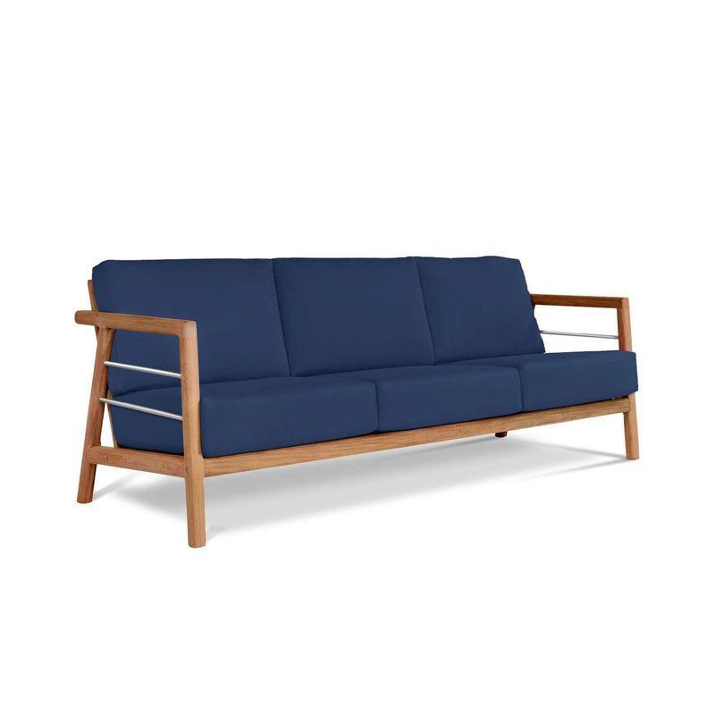 Aalto 86-inch Teak Deep Seating Outdoor Sofa with Sunbrella Cushion Outdoor Sofas & Loveseats LOOMLAN By HiTeak