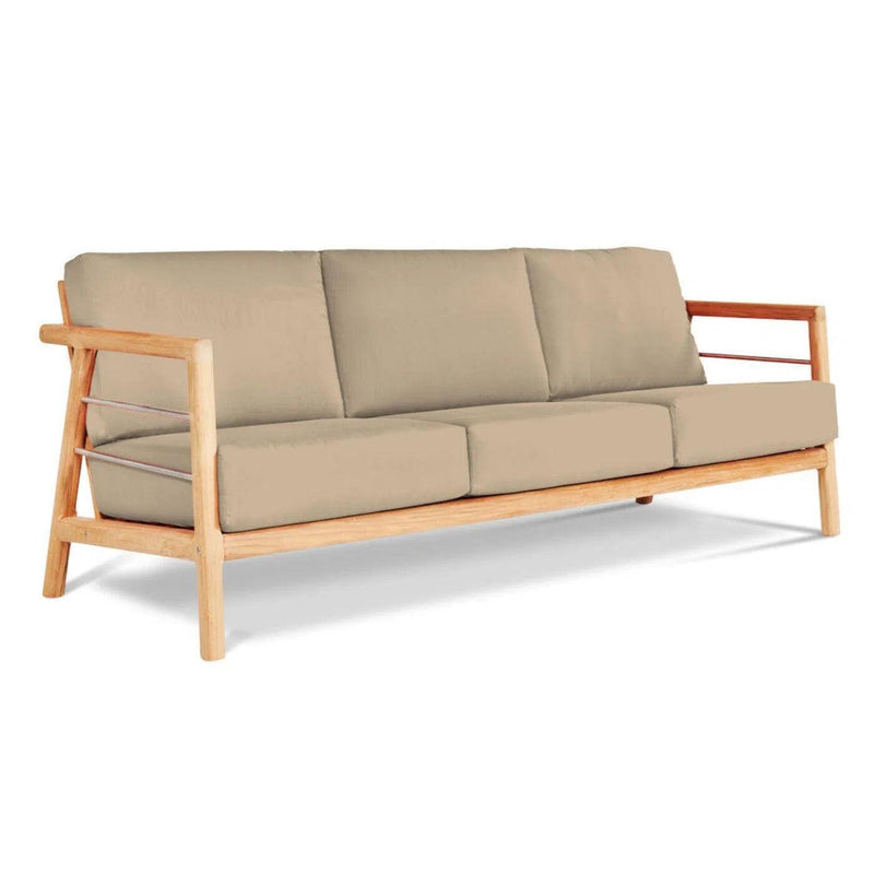 Aalto 86-inch Teak Deep Seating Outdoor Sofa with Sunbrella Cushion Outdoor Sofas & Loveseats LOOMLAN By HiTeak