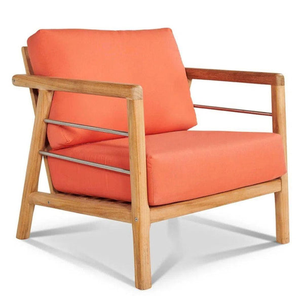 Aalto Teak Deep Seating Outdoor Club Chair with Sunbrella Cushion Outdoor Lounge Chairs LOOMLAN By HiTeak