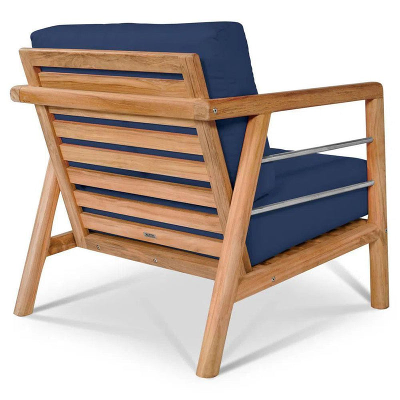 Aalto Teak Deep Seating Outdoor Club Chair with Sunbrella Cushion Outdoor Lounge Chairs LOOMLAN By HiTeak