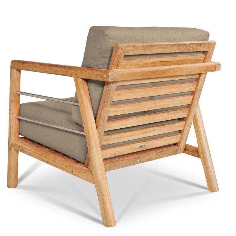 Aalto Teak Deep Seating Outdoor Club Chair with Sunbrella Cushion Outdoor Lounge Chairs LOOMLAN By HiTeak