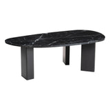 Aberdeen Black Marble and Wood Geometric Coffee Table Coffee Tables LOOMLAN By Zuo Modern