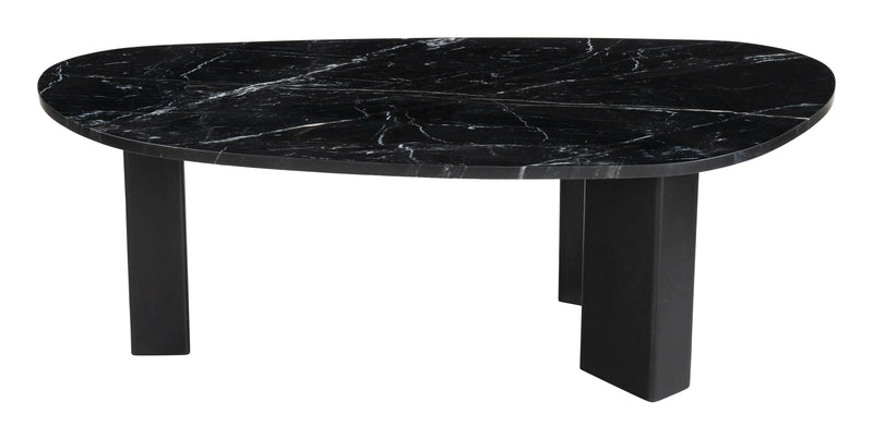 Aberdeen Black Marble and Wood Geometric Coffee Table Coffee Tables LOOMLAN By Zuo Modern