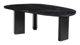 Aberdeen Black Marble and Wood Geometric Coffee Table Coffee Tables LOOMLAN By Zuo Modern