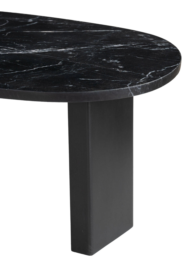 Aberdeen Black Marble and Wood Geometric Coffee Table Coffee Tables LOOMLAN By Zuo Modern