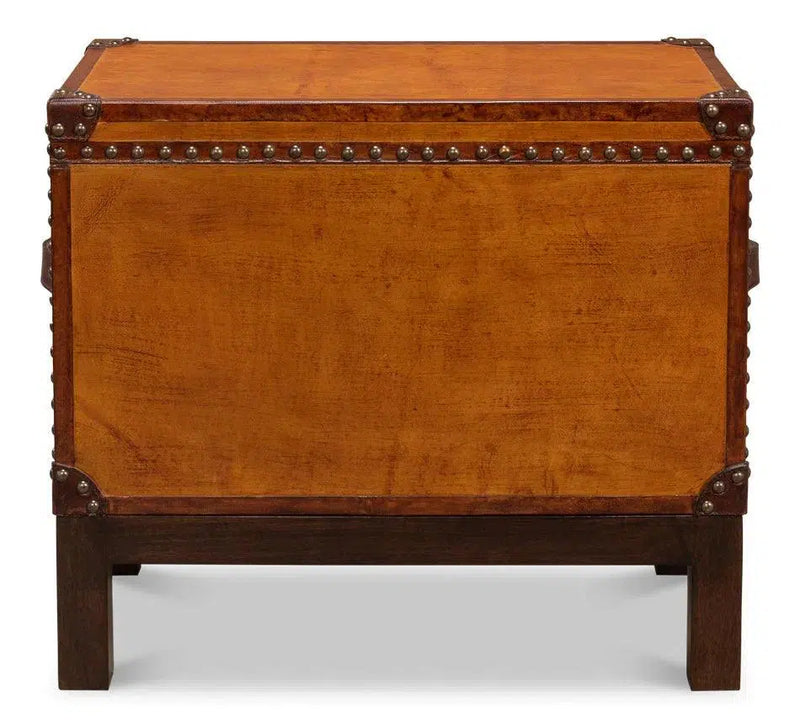 Abilene Side Table Leather Box With Stand Side Tables LOOMLAN By Sarreid