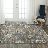 Abra Floral Gray Large Area Rugs For Living Room Area Rugs LOOMLAN By LOOMLAN