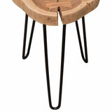 Acacia One of a Kind Live Edge Accent Table Black Hairpin Legs Side Tables LOOMLAN By Diamond Sofa