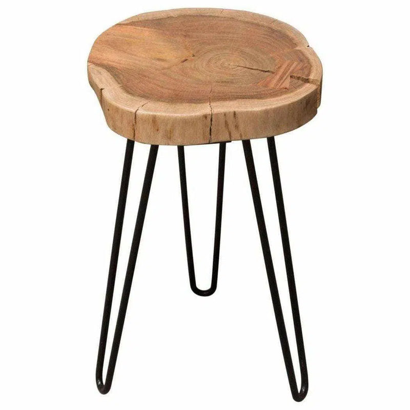 Acacia One of a Kind Live Edge Accent Table Black Hairpin Legs Side Tables LOOMLAN By Diamond Sofa