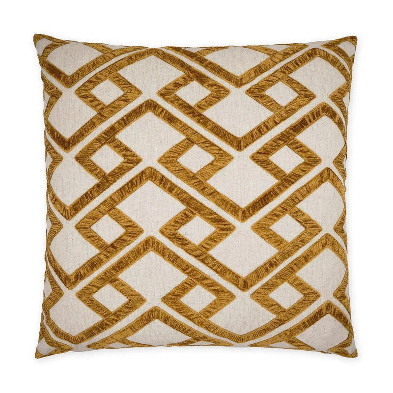 Accolade Amber Geometric Gold Large Throw Pillow With Insert Throw Pillows LOOMLAN By D.V. Kap