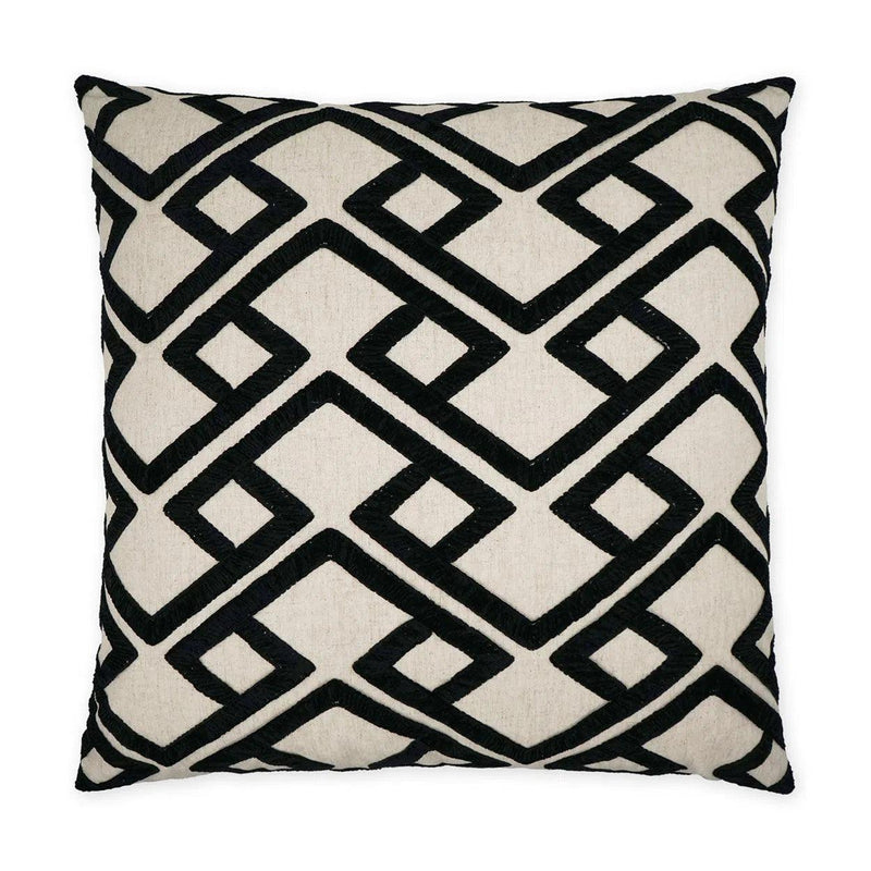 Accolade Onyx Geometric Black Large Throw Pillow With Insert Throw Pillows LOOMLAN By D.V. Kap