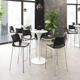 Ace Black & Silver Bar Chair (Set of 2) Bar Stools LOOMLAN By Zuo Modern