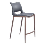 Ace Counter Chair (Set of 2) Dark Gray & Walnut Counter Stools LOOMLAN By Zuo Modern